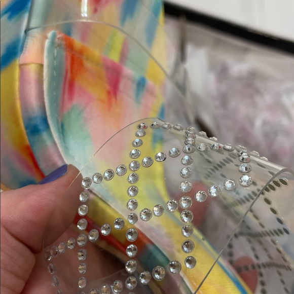 •CAPE ROBBIN• “Rika” Rhinestone Square Toe Platform High Heels - Multi // NIB - Picture 10 of 14